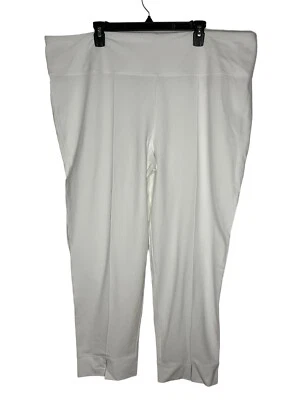 Women with Control Tummy Control Pintuck Front Slit Ankle Pant White 3X NEW - Image 1 of 4