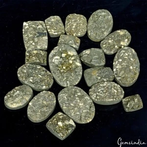 1180 Ct Natural Drusy Pyrite Mix Shape Loose Untreated 15-41mm Gemstones ~ 18 Pc - Picture 1 of 5