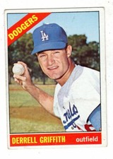1966 Topps #573 Derrell Griffith - Los Angeles Dodgers, Excellent Condition