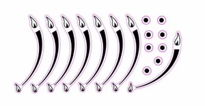 8 gas flame hob stove decals stickers ANTICLOCKWISE NOT COMMON- Pls CHECK - Picture 1 of 3
