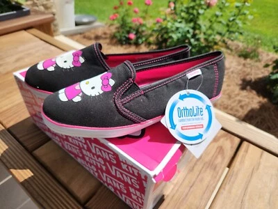 VANS KALANI HELLO KITTY SLIP ON FLATS WOMEN'S 5 NIB!! ORTHOLITE INSOLES!! - Image 1 of 4