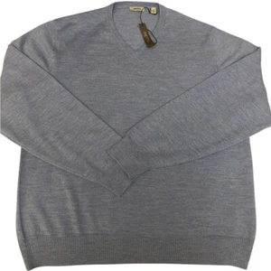 NUEVO CON ETIQUETAS METTE 100% Lana Merino Cuello en V Suéter Azul Para Hombre XXL - Imagen 1 de 10