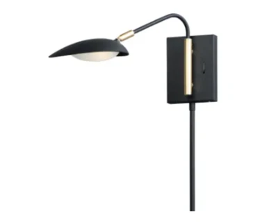Maxim Lighting Scan Single 1-Light Black Plug-In Adjustable Arm Tall Wall Sconce - Image 1 of 3