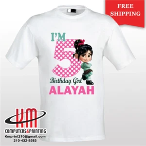 Wreck It Ralph Penelope Custom T-shirt PERSONALIZED Birthday Shirt - Picture 1 of 1