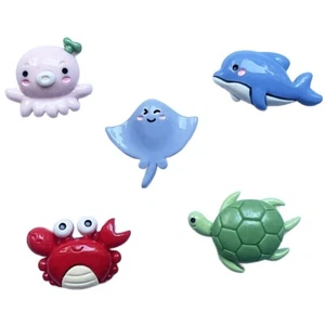 Juego de Adornos Criaturas Marinas - Cangrejo Tortuga Delfín Artesanía Chatarra Coser Miniatura - Imagen 1 de 2