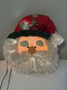 Vtg Fiber Optic Santa Head Face Lighted Color Changing Twinkling Christmas Decor - Picture 1 of 7