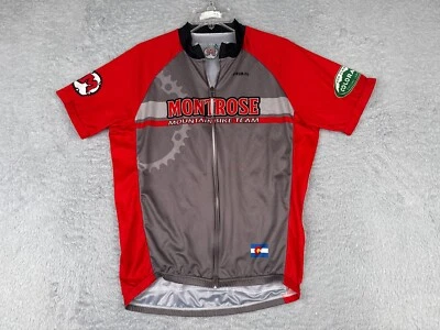 Primal Cycling Jersey Adult Large Red Gray Full Zip Montrose Mountain Bike Team - Image 1 of 4