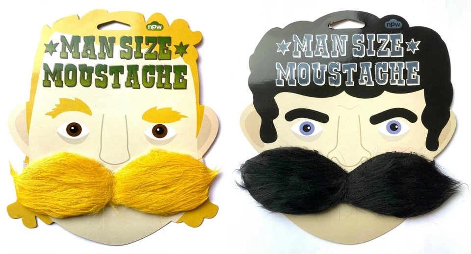 ITP Fake Moustache Walrus MAN SIZED 70s Stick On Fake Mustache Elasticated Disguise