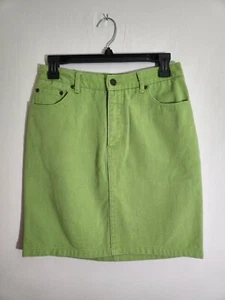 Newport News Jeanology Green Denim Mini Skirt Women Size 4  - Picture 1 of 9