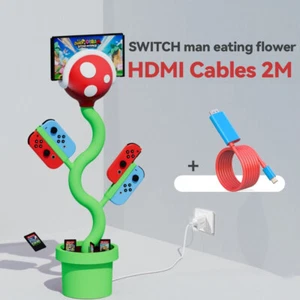 Nintendo Switch Plant Stand Charging Station Tiktok Piranha Plant+HDMI Cable(2m) - Picture 1 of 6