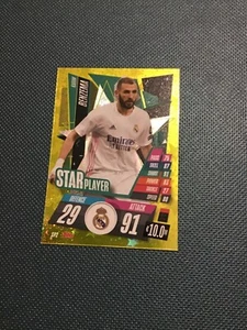 TOPPS MATCH ATTAX 2020-21 🏆 K.BENZEMA ⚪️⚪️ REAL MADRID STAR PLAYER - Picture 1 of 1