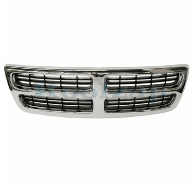 For 98-03 Ram Van Full Size V6/8 Front Grille Assembly Chrome Shell Black Insert - Image 1 of 4