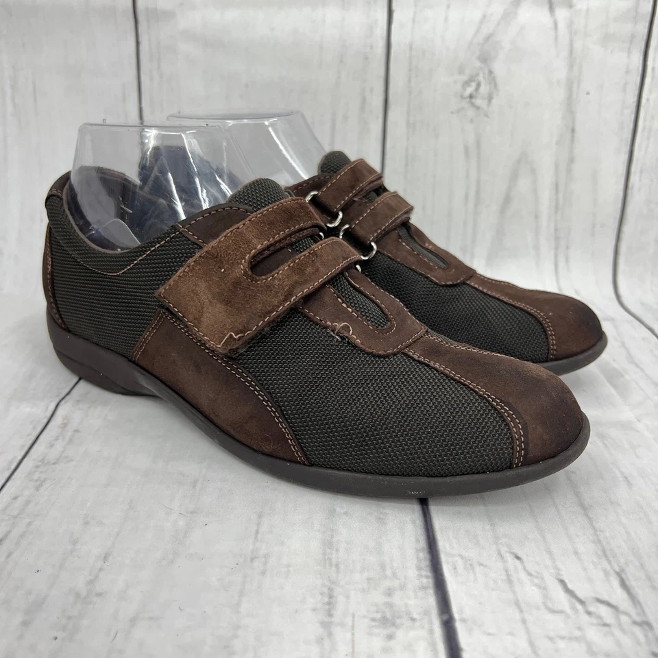 Tênis Munro Feminino 7 JOLIET Tecido Marrom Couro Camurça Alça Transversal - Imagem 1 de 4