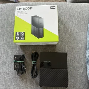 Western Digital My Book 8TB External Desktop Storage WDBBGB0080HBK-NESN (TESTED) - Afbeelding 1 van 12