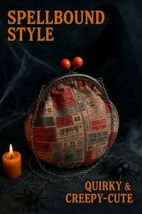 Witchy Retro Bubble Purse – Halloween Quirky Y2K Bag w/ Chain - Picture 1 of 9