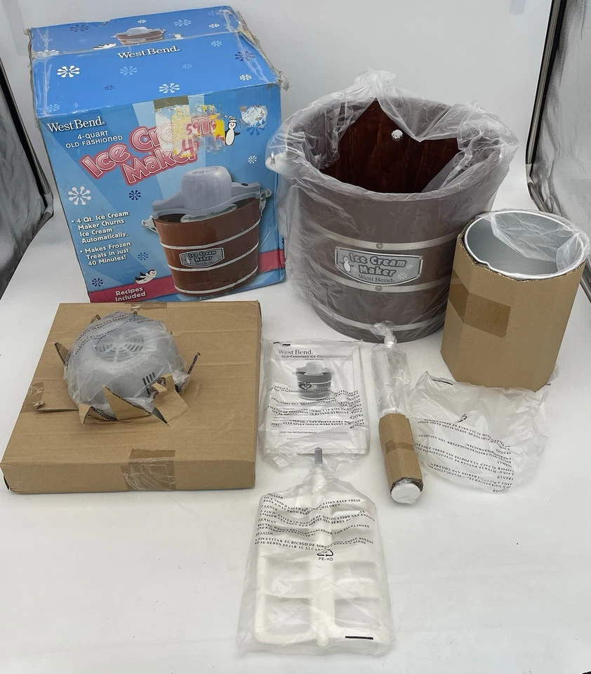 West Bend 4 cuartos de galón Antigua Heladera IC12701 Nueva Caja Abierta Foto 1 de 4