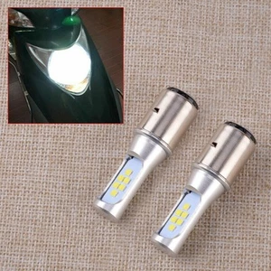 2x Fit For Honda Yamaha Kawasaki BA20D White LED Motorcycle Headlight Bulbs A2 - Picture 1 of 5