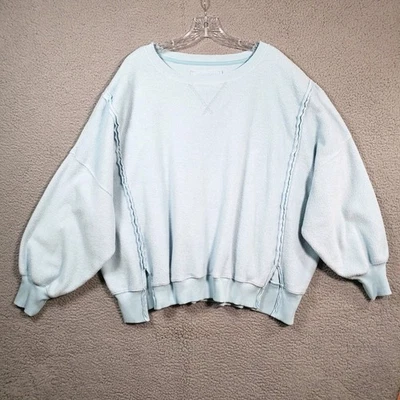 Sudadera American Eagle Mediana Bebé Azul Reverso Polar Seriamente Abrazable Foto 1 de 4