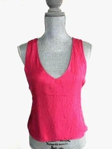 Armani Collezioni Tank Top 6 Womens Pink Striped Scoop Designer Sleeveless Italy - Picture 1 of 7
