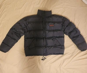 Men's Vintage Levi's Down Jacket Puffer Black Size XL Great condition - Picture 1 of 7