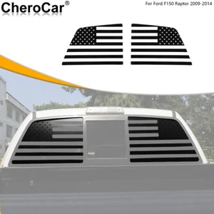Rear Side Window US Flag Decals Stickers Accessories for 09-14 Ford F150 Raptor - Picture 1 of 10