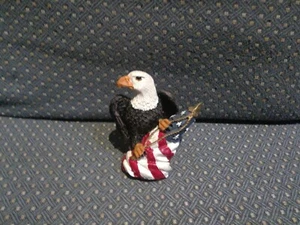 Eagle perched on Flag 3.5" Figurine - Picture 1 of 4