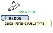 Kawasaki OEM 1984-2006 Ninja Concours Tipo T Instalación de combustible 92005-1108 Foto 1 de 4