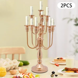 2 PCS 10 Arms Anti-Slip Candle Holder Candlestick for Table Centerpiece - Picture 1 of 11