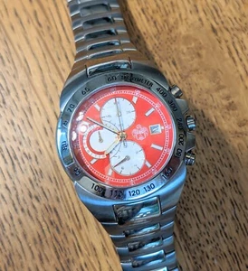 SUG 1883 Stainless Steel Red Face Men's Watch - Picture 1 of 3