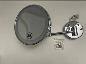 Nameeks AR7703-3x Chrome Glimmer Wall Mounted Framed Makeup Mirror - Picture 1 of 5