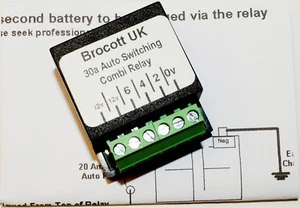 FIAT DUCATO SELF SWITCHING, VOLTAGE SENSING SPLIT CHARGE RELAY  - 12V, 30 AMP - Picture 1 of 3