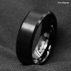 8mm Classic Black Brushed Tungsten Carbide Ring Bridal Band Atop Men's Jewelry