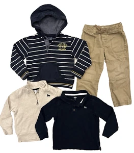 LOT Boys 3T Nautica Sweater Nautical Sailing Hoodies Polo Shirt Khaki Pants - Picture 1 of 17