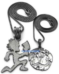 Juggalo Anhänger Halskette Set Neu 24 " Und 30 " Kiste Link Stil Ketten - Picture 1 of 27