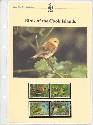 Cook Islands 1989 Birds WWF Set + Info Sheets + 4 FDC + 4 MC - Image 1 of 4