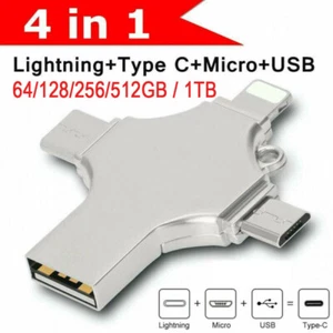 4 in 1 OTG USB 3.0 Flash Drive Memory Stick Pendrive for Samsung iPhone iPad PC - Afbeelding 1 van 17
