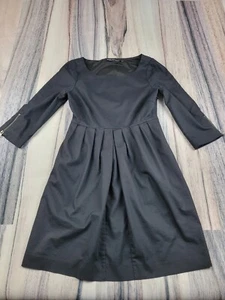 Andrew Marc Dress Womens Size 0 Black Pleated Fit & Flare Business Party Lined - Picture 1 of 9