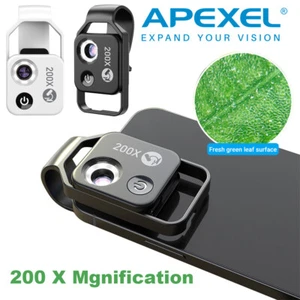 APEXEL 200X Microscope Lens Mobile Phone High Magnification For iOS Android! - Zdjęcie 1 z 14
