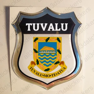 Pegatina emblema de Tuvalu escudo 3D resina cúpula gel calcomanía de vinilo coche - Imagen 1 de 1