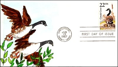 Scott 2334 - 22 Cents Canada Goose Melissa Fox Hand Painted FDC #17 - Image 1 of 2