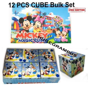 Topolino Minnie Cubo Blocchi Puzzle Bomboniere Festa Ingrosso 12 Pezzi Set Bulk - Foto 1 di 3