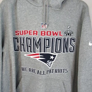 Nike Patriots Super Bowl Champions XLIX Gray Pullover Hoodie Men's Size 3XL - Picture 1 of 7
