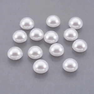 50 Half Round Pearl Cabochons 8mm Embellishment E23D Aussie Seller - Picture 1 of 2