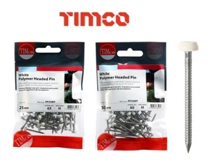 Weiße UPVC Polymer Top Pins Nägel Kunststoff Kopf Faszien Decken Befestigungen Polytop - Bild 1 von 4