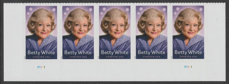 US 5976 Betty White F plate strip 5 MNH 2025 - Image 1 of 1