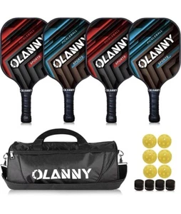 OLANNY Graphite Pickleball Paddles Set- Premium Rackets Fiber Face & Polymer - Picture 1 of 1