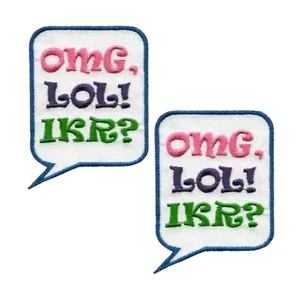 Texting Friends (2-Pack) Iron on Patch - Picture 1 of 4