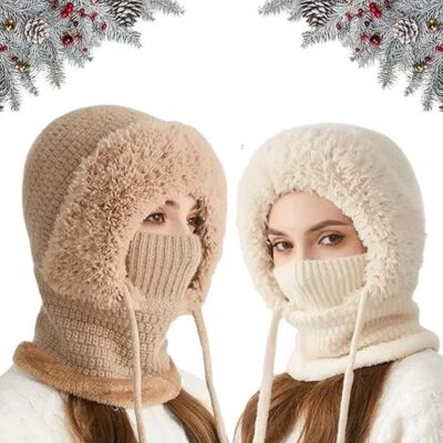 3 in 1 Beanie Hat for Women,Cozy Head Beanie,Winter Hat,Soft Fleece Lined Beanie - Image 1 of 4