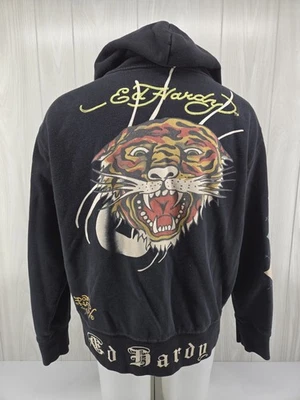 Sudadera con capucha cremallera completa para mujer Tiger Ed Hardy Christian Audigier de colección talla 3XL Foto 1 de 4