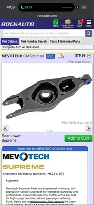 2011-14 道奇充电器 后中心 下控制臂 CMS251109 — 第 1/4 张图片